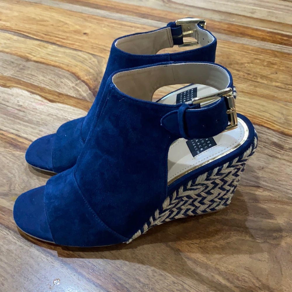 Navy suede peep toe size 8 1/2